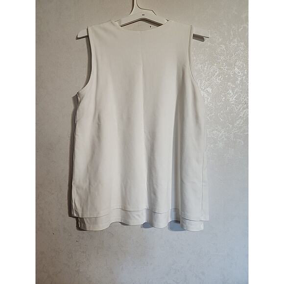 Asos Womens Top Heavyweight Off White Scoop Neck sz 8 Flowy Lined - Picture 6 of 6
